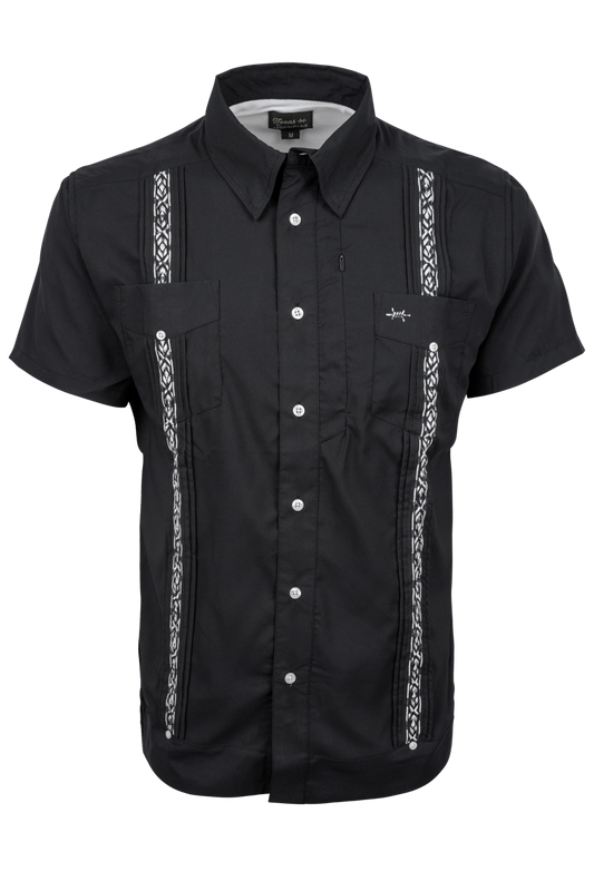 Texas Standard Diablo Cielo Black Guayabera Libre Shirt
