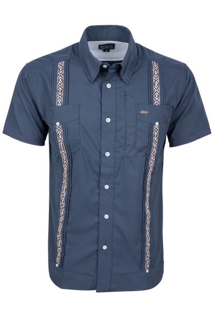Texas Standard Marina Cuero Blue Guayabera Libre Shirt