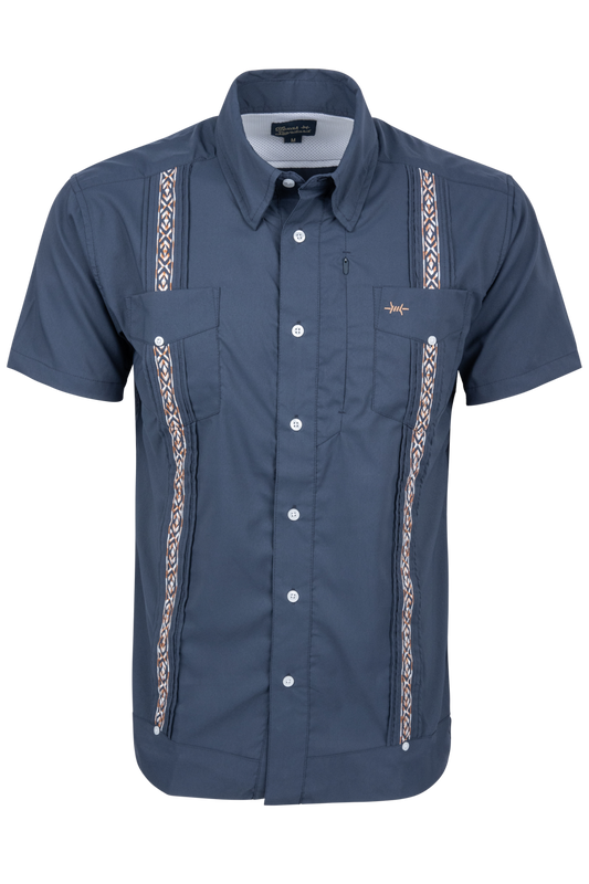 Texas Standard Marina Cuero Blue Guayabera Libre Shirt
