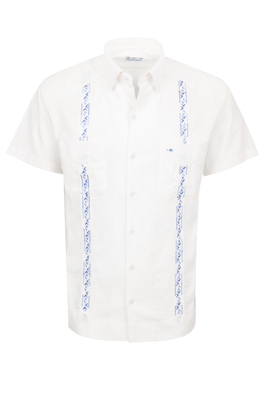 Texas Standard Ivory Cielo Tejas Guayabera Shirt