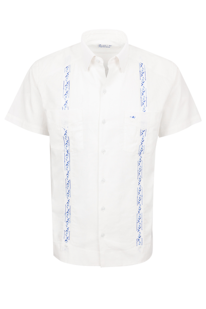 Texas Standard Ivory Cielo Tejas Guayabera Shirt