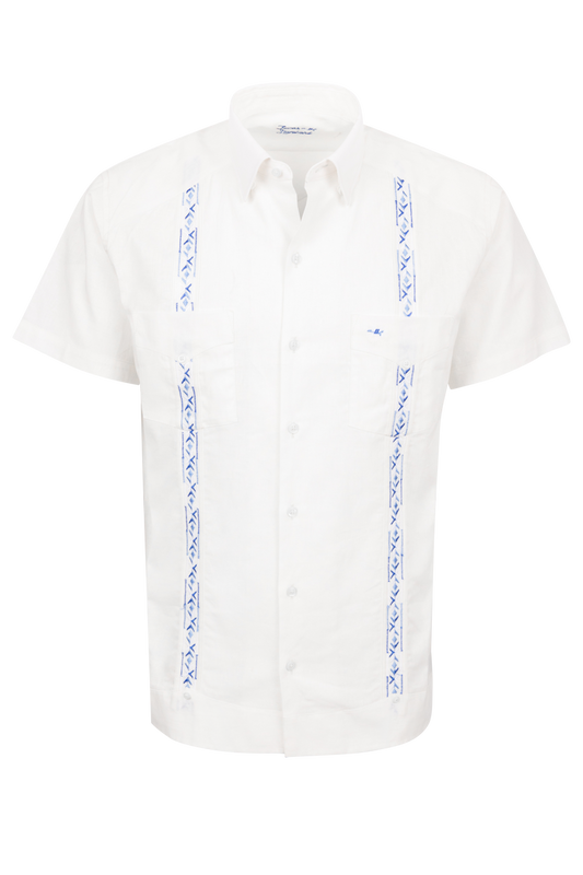 Texas Standard Ivory Cielo Tejas Guayabera Shirt