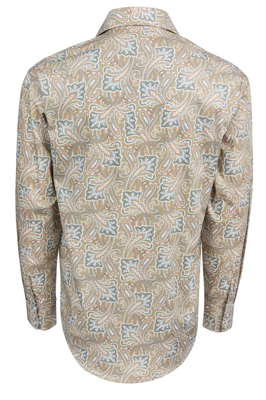 Stetson Men's Paisley Snap Front Shirt - Brown