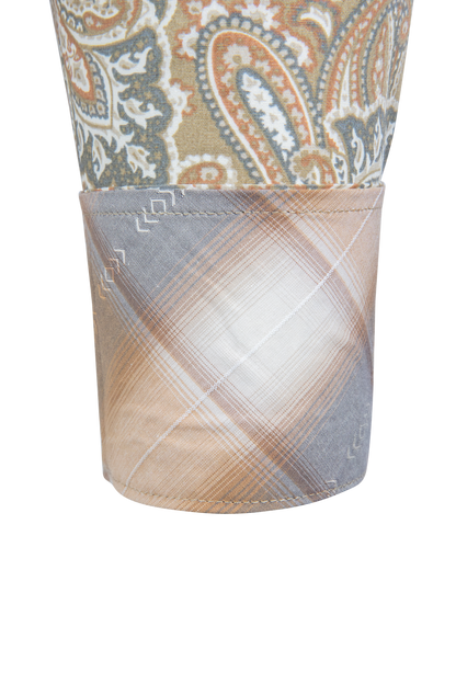 Stetson Men's Paisley Snap Front Shirt - Brown