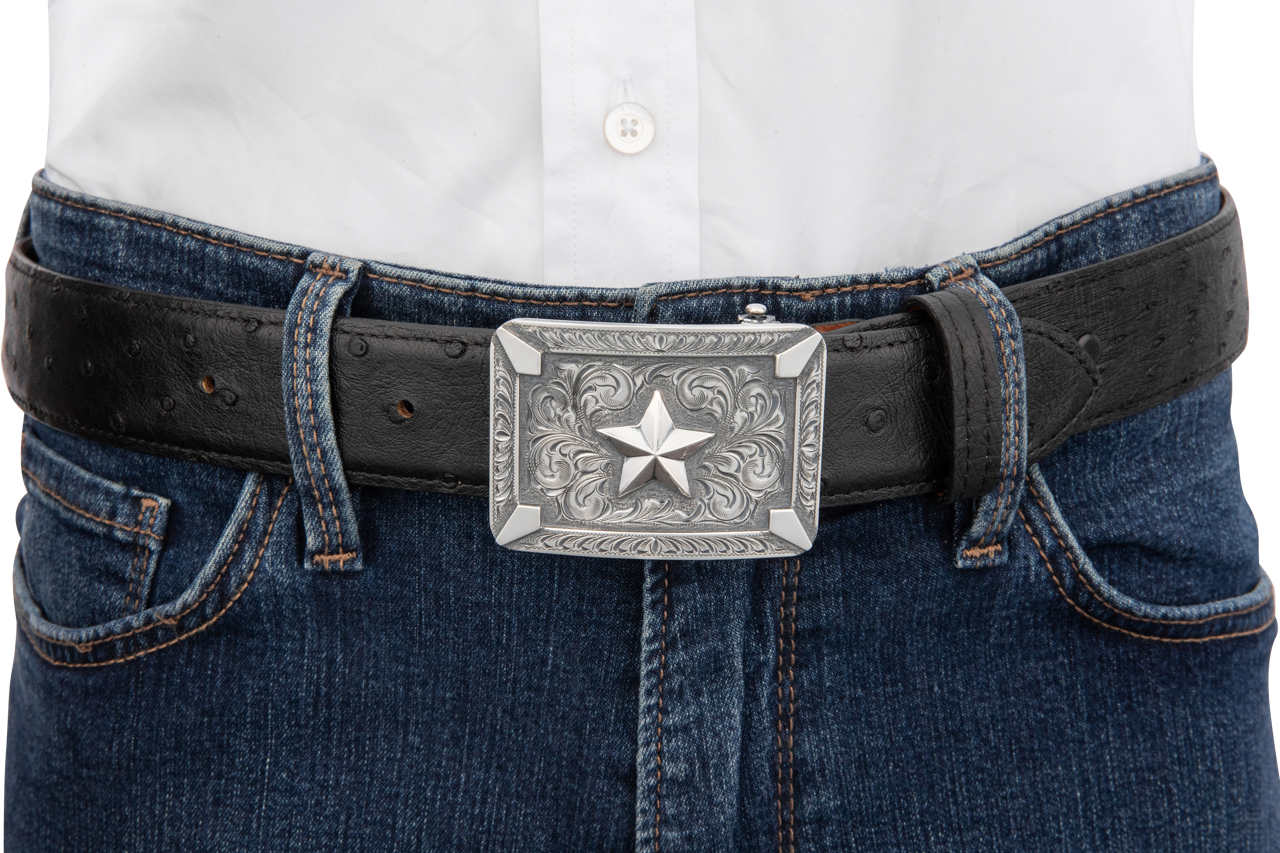 Clint Orms 1.5" Sterling Star Trophy Belt Buckle