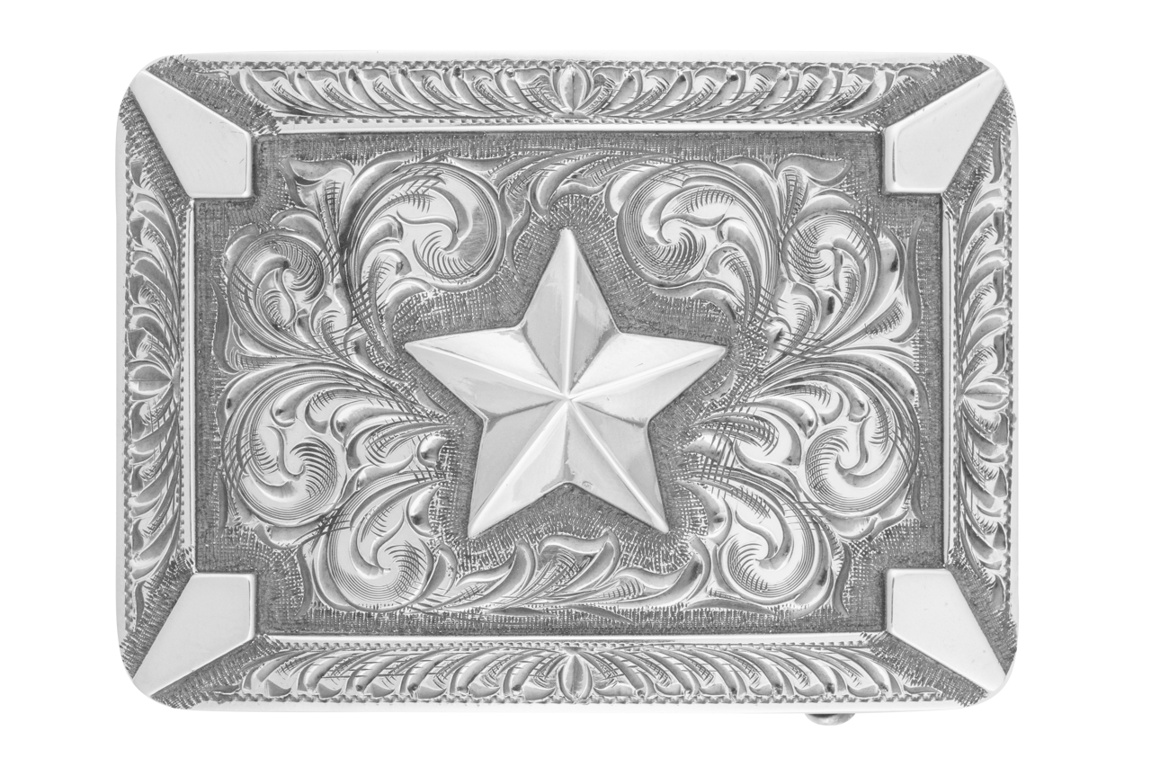 Clint Orms 1.5" Sterling Star Trophy Belt Buckle