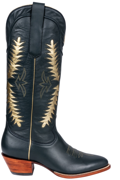 Petite Paloma Finnley Cowgirl Boots - Navy/Gold