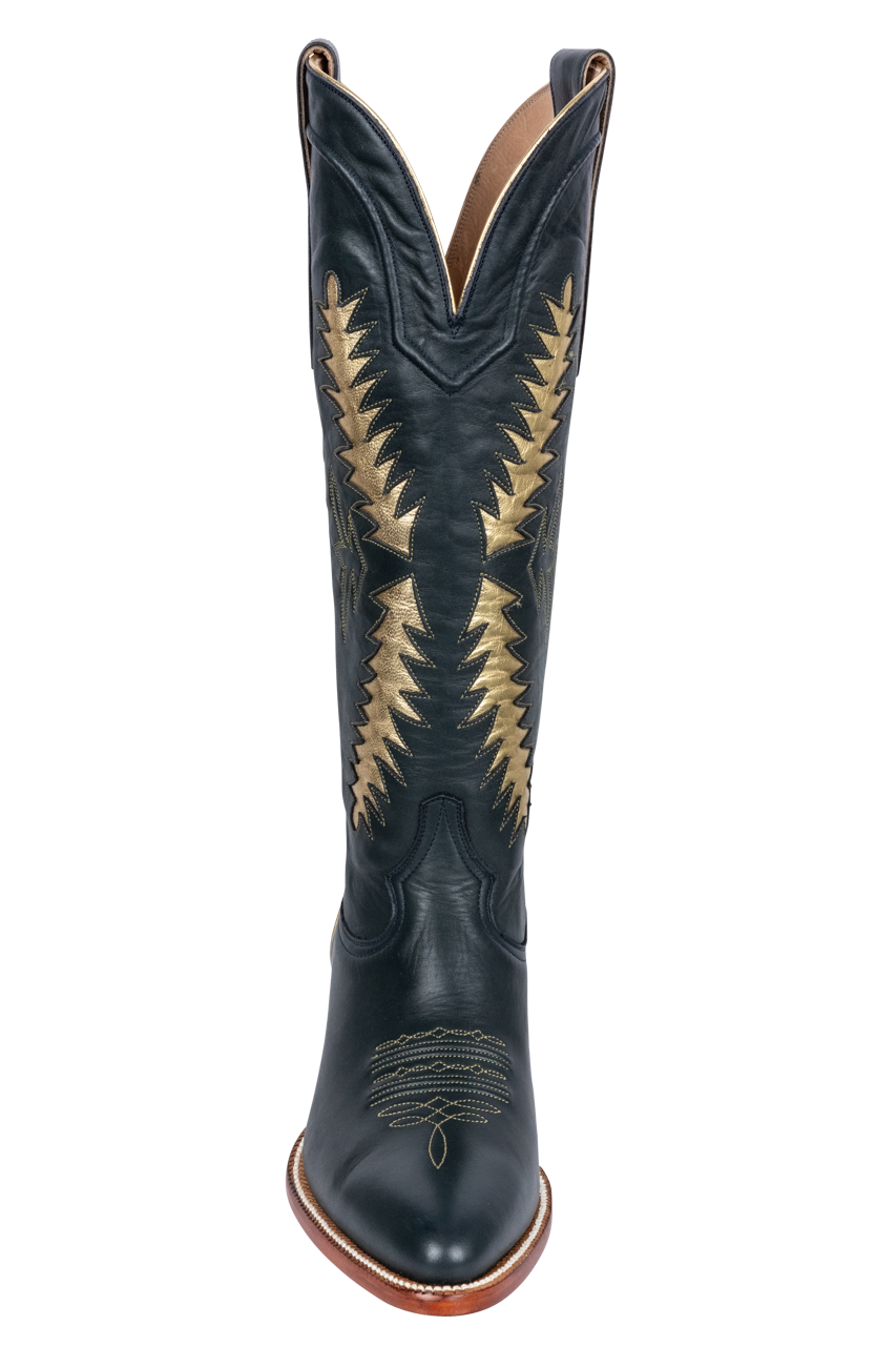 Petite Paloma Finnley Cowgirl Boots - Navy/Gold