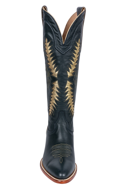 Petite Paloma Finnley Cowgirl Boots - Navy/Gold