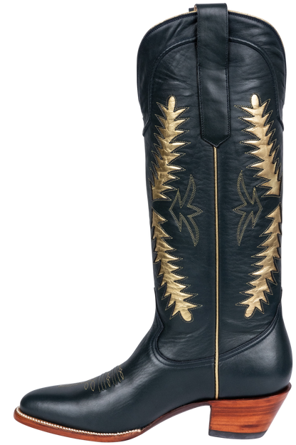 Petite Paloma Finnley Cowgirl Boots - Navy/Gold
