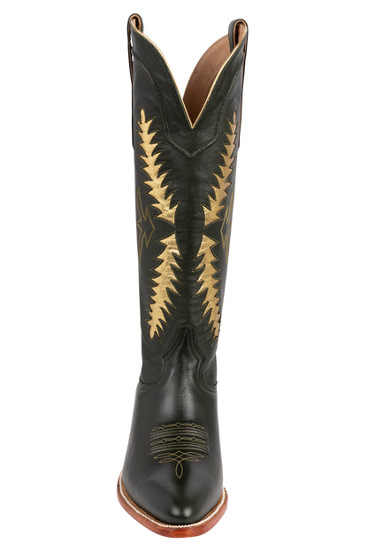 Petite Paloma Finnley Cowgirl Boots - Green/Gold