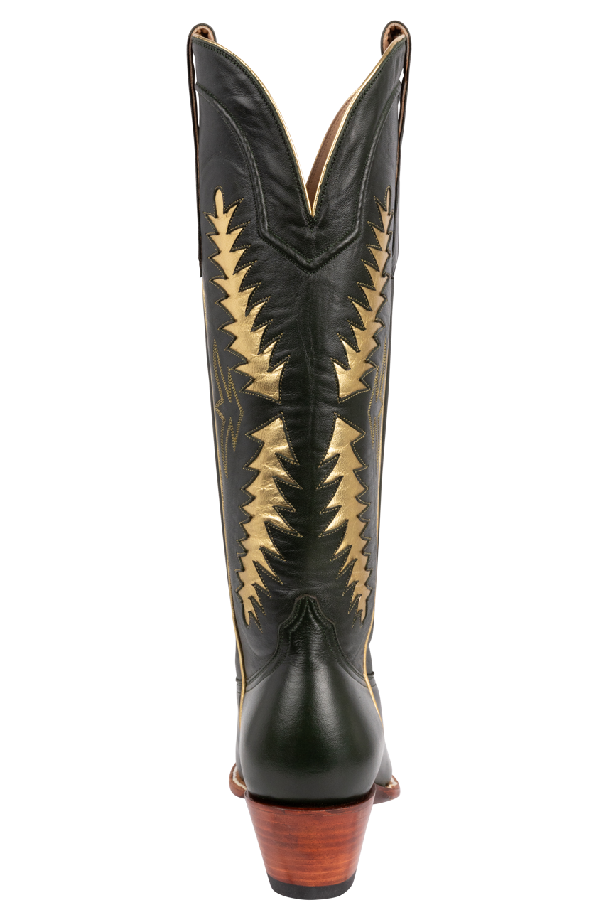 Petite Paloma Finnley Cowgirl Boots - Green/Gold