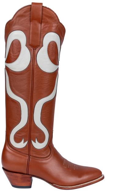 Petite Paloma Claire Bow Cowgirl Boots - Sienna Brown