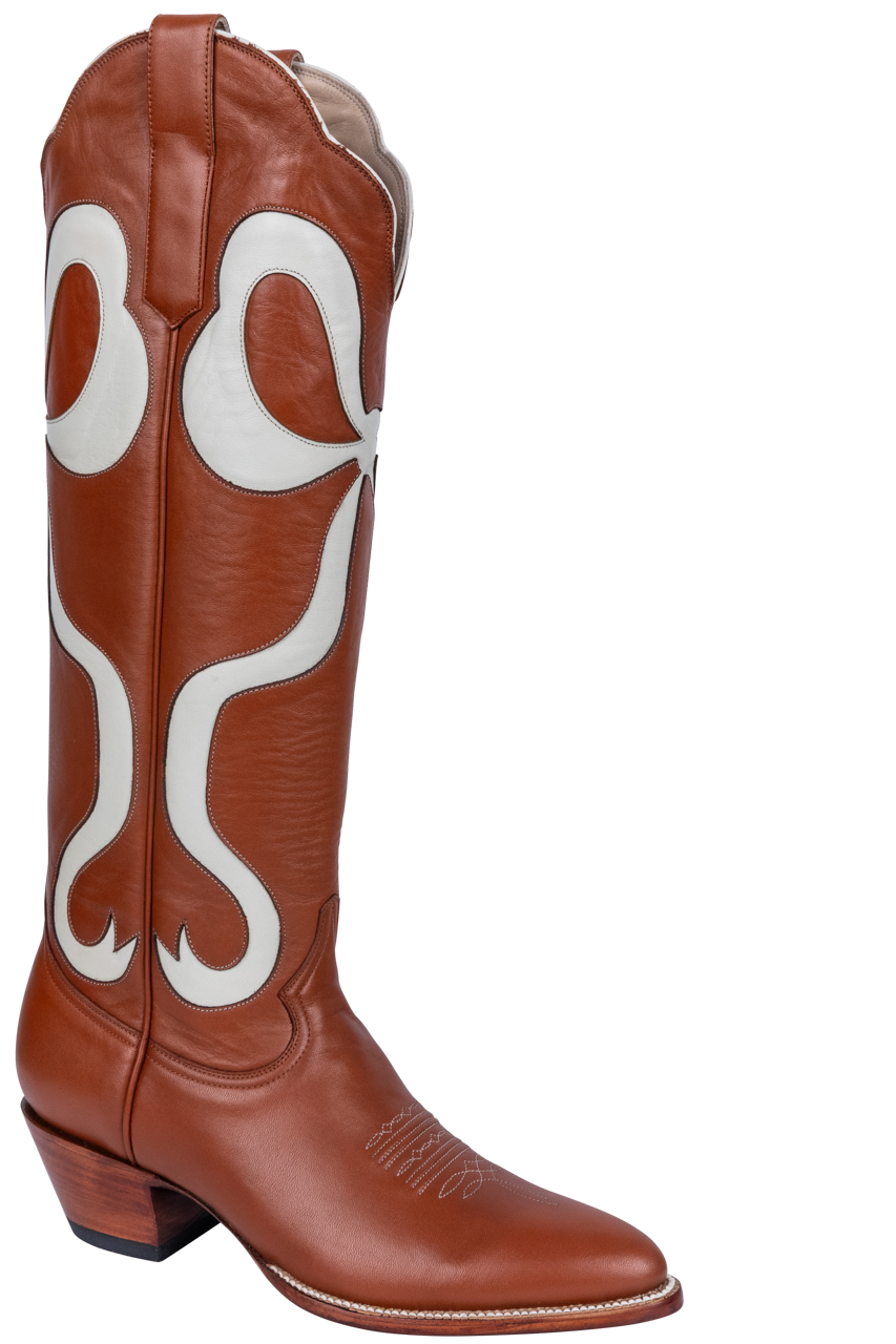 Petite Paloma Claire Bow Cowgirl Boots - Sienna Brown