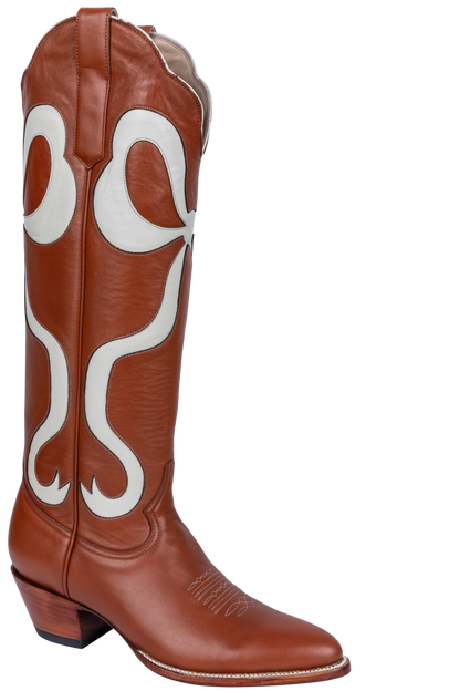 Petite Paloma Claire Bow Cowgirl Boots - Sienna Brown