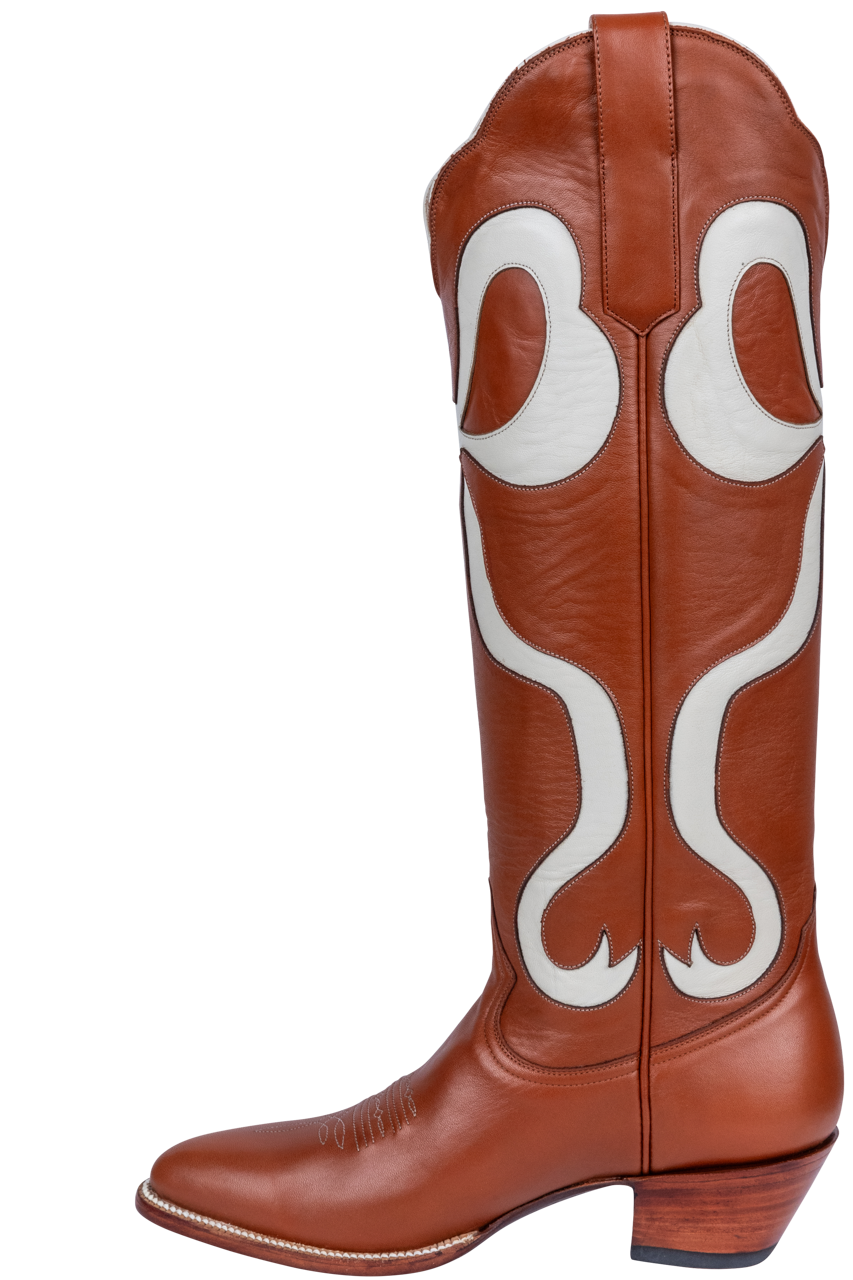Petite Paloma Claire Bow Cowgirl Boots - Sienna Brown