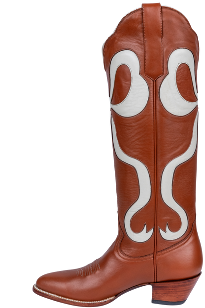 Petite Paloma Claire Bow Cowgirl Boots - Sienna Brown