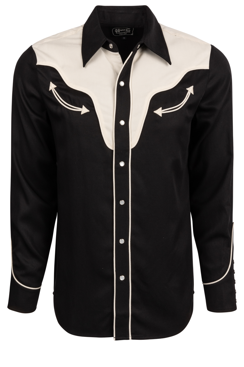 H Bar C Snap Front San Juan Shirt - Black/White