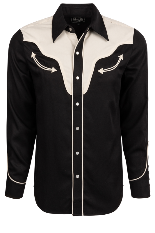 H Bar C Snap Front San Juan Shirt - Black/White