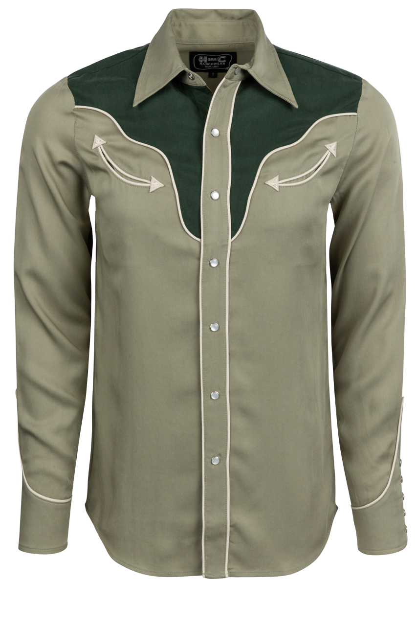 H Bar C Snap Front San Juan Shirt - Green
