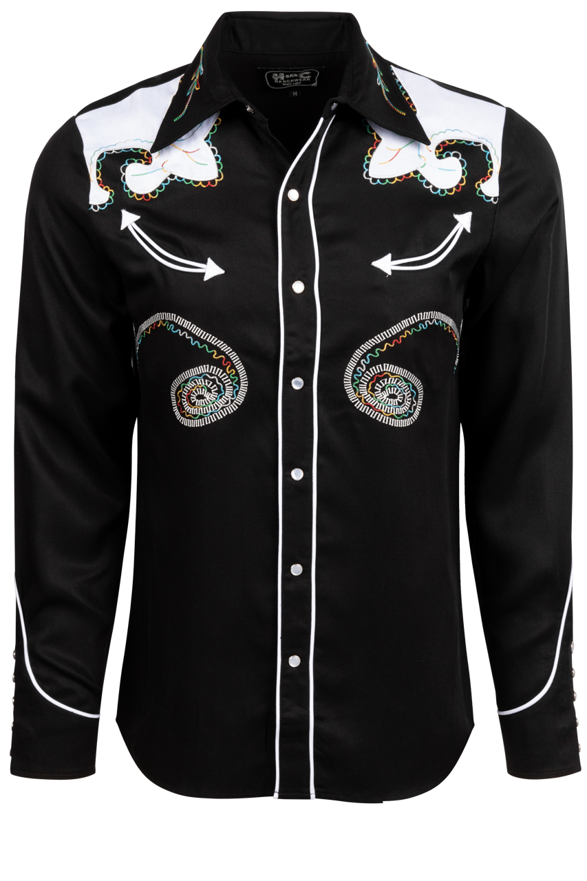 H Bar C Snap Front Arrowhead Shirt - Black
