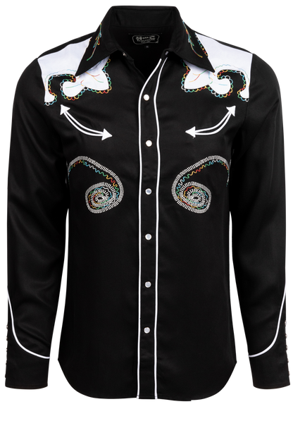 H Bar C Snap Front Arrowhead Shirt - Black