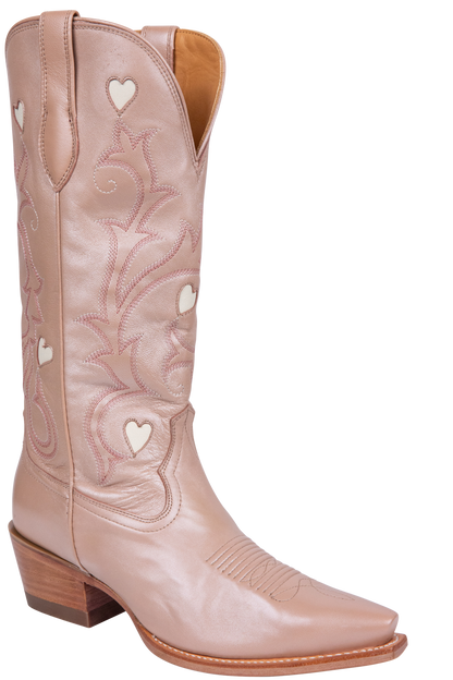 Tecovas Annie Hearts Cowgirl Boots - Rose Gold