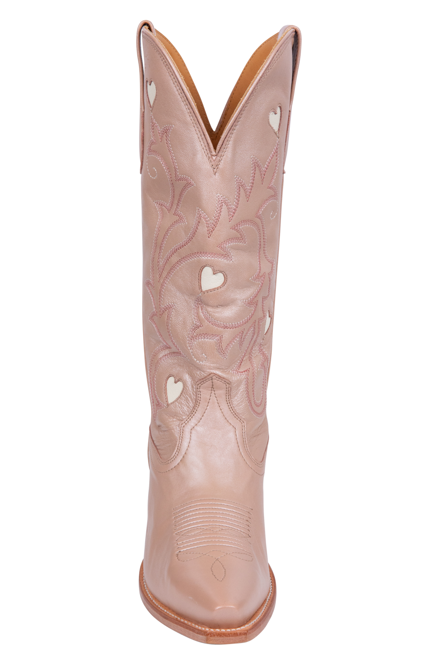 Tecovas Annie Hearts Cowgirl Boots - Rose Gold