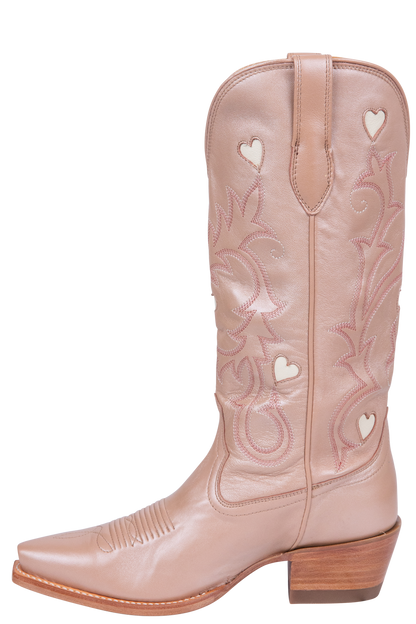 Tecovas Annie Hearts Cowgirl Boots - Rose Gold