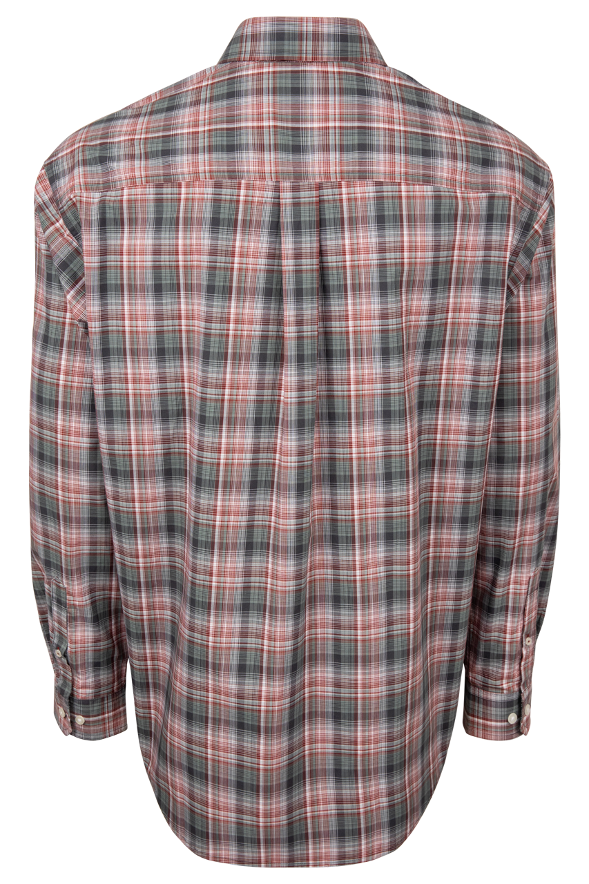 Cinch Plaid Button Down Shirt - Blue/Burgundy