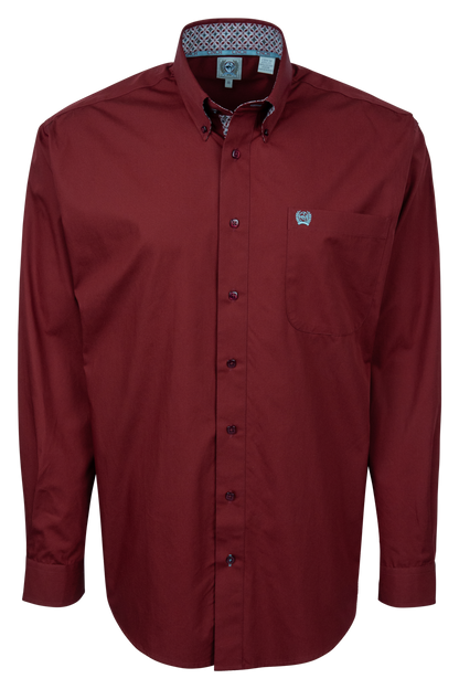 Cinch Classic Fit Button Down Shirt - Burgundy