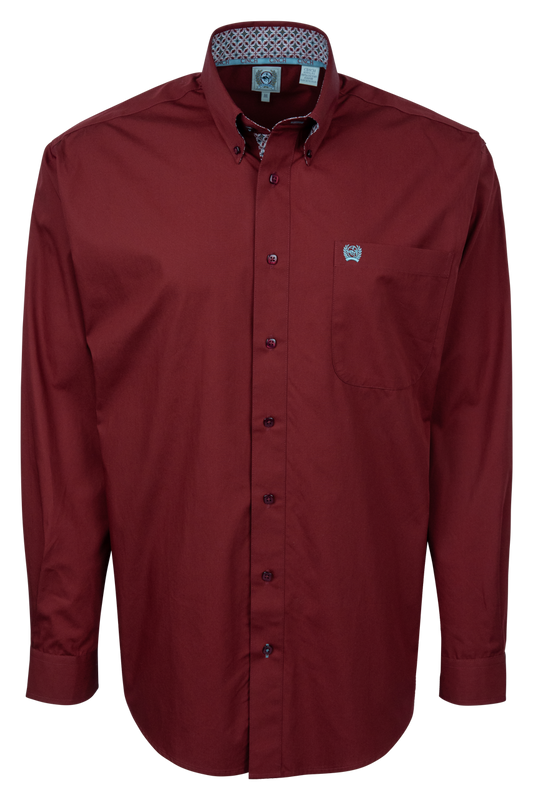 Cinch Classic Fit Button Down Shirt - Burgundy