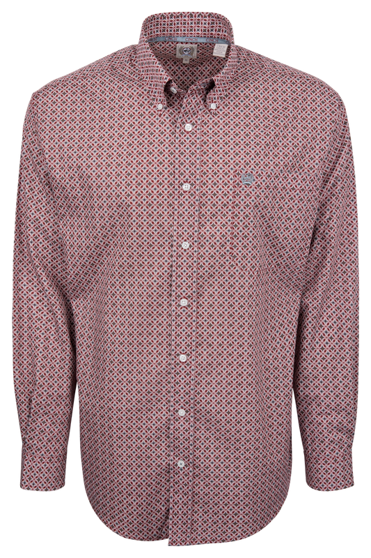 Cinch Star Foulard Print Button-Down Shirt - Burgundy