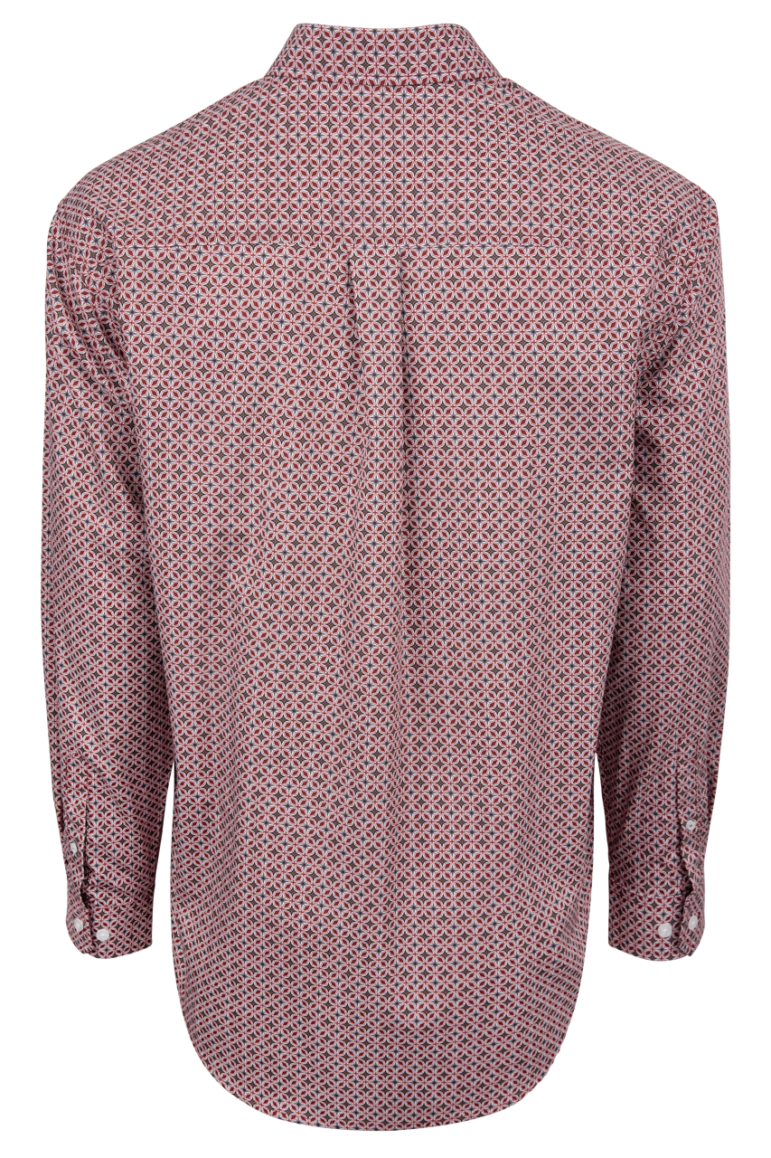 Cinch Star Foulard Print Button-Down Shirt - Burgundy
