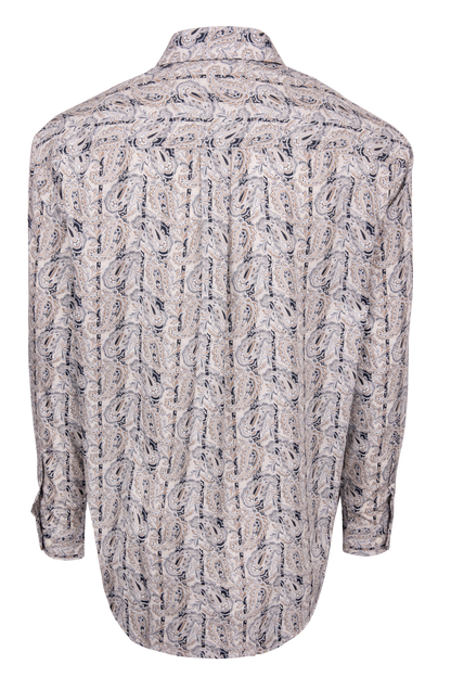 Cinch Paisley Print Button Down Shirt - Cream