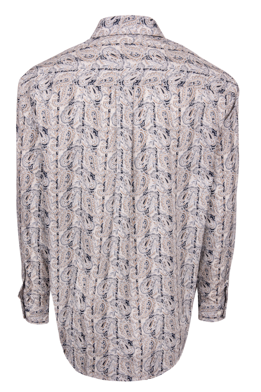 Cinch Paisley Print Button Down Shirt - Cream - alternate view