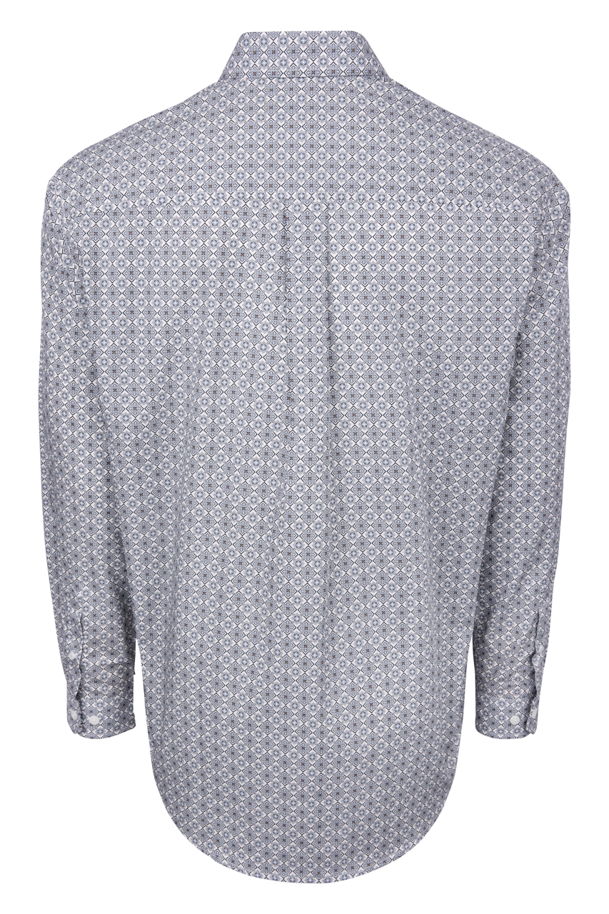 Cinch Foulard Print Button Down Shirt - Royal