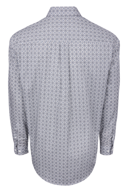 Cinch Foulard Print Button Down Shirt - Royal