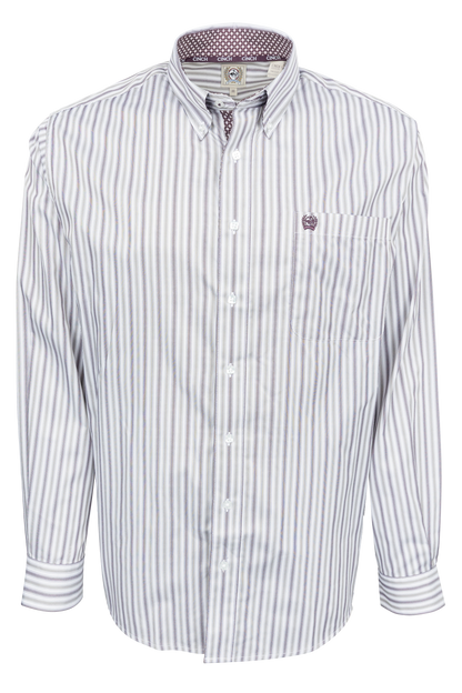 Cinch Tencel Stripe Button Down Shirt - Purple