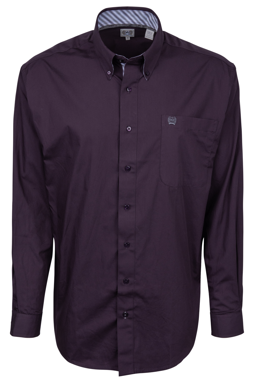 Cinch Classic Fit Button Down Shirt - Purple