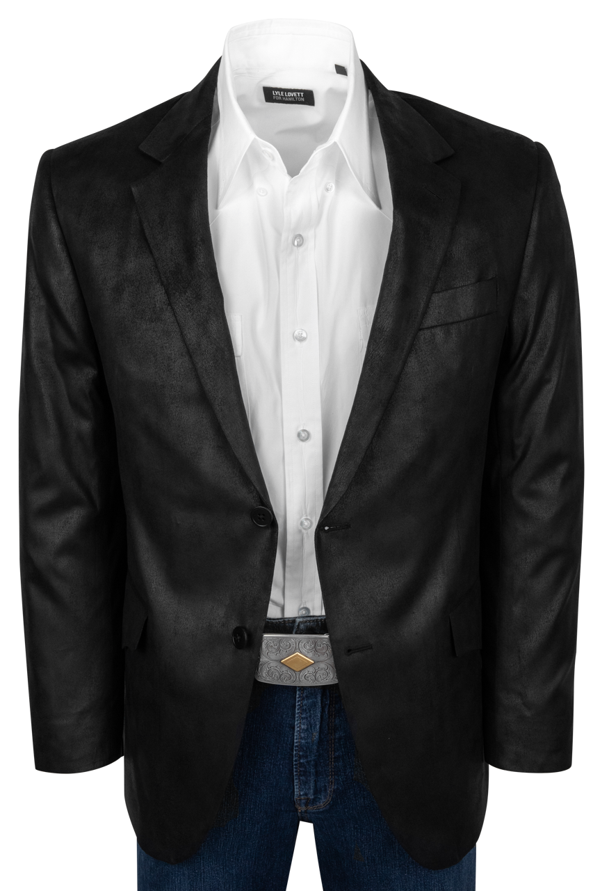 Pinto Ranch True Black Leather Micro Fiber Sport Coat