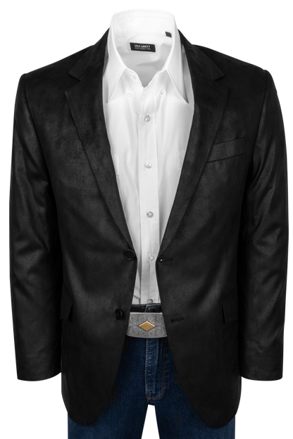 Pinto Ranch True Black Leather Micro Fiber Sport Coat