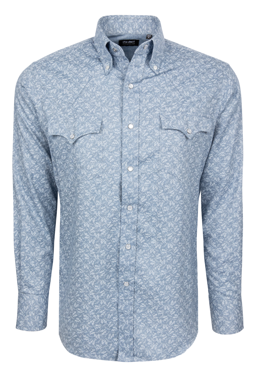 Lyle Lovett For Hamilton Floral Snap Shirt - Blue