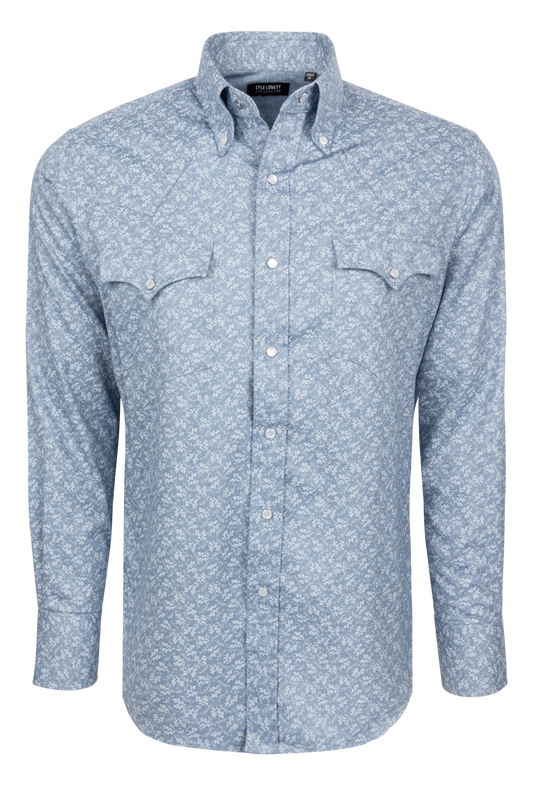 Lyle Lovett For Hamilton Floral Snap Shirt - Blue