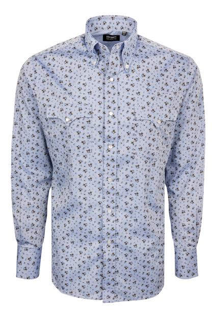 Lyle Lovett For Hamilton Blue Floral Snap Shirt