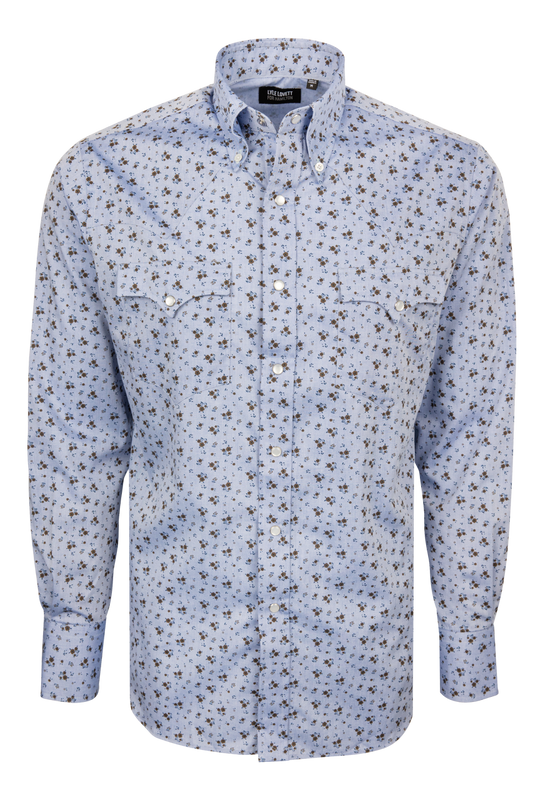 Lyle Lovett For Hamilton Blue Floral Snap Shirt