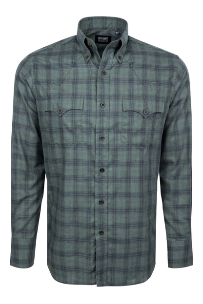 Lyle Lovett For Hamilton Green Plaid Button Down Shirt