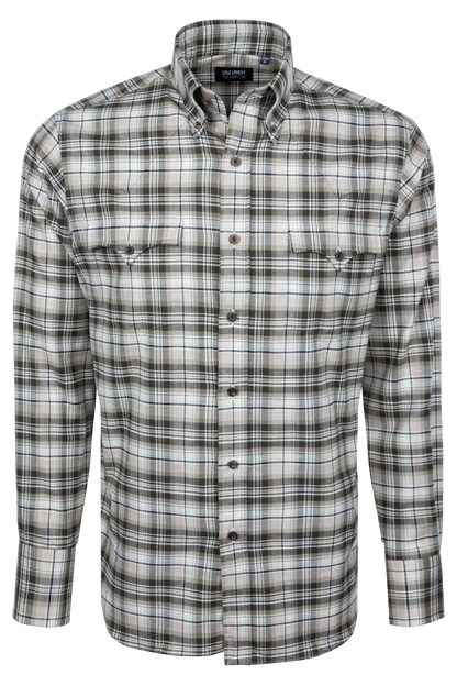 Lyle Lovett For Hamilton Tan Plaid Button Down Shirt