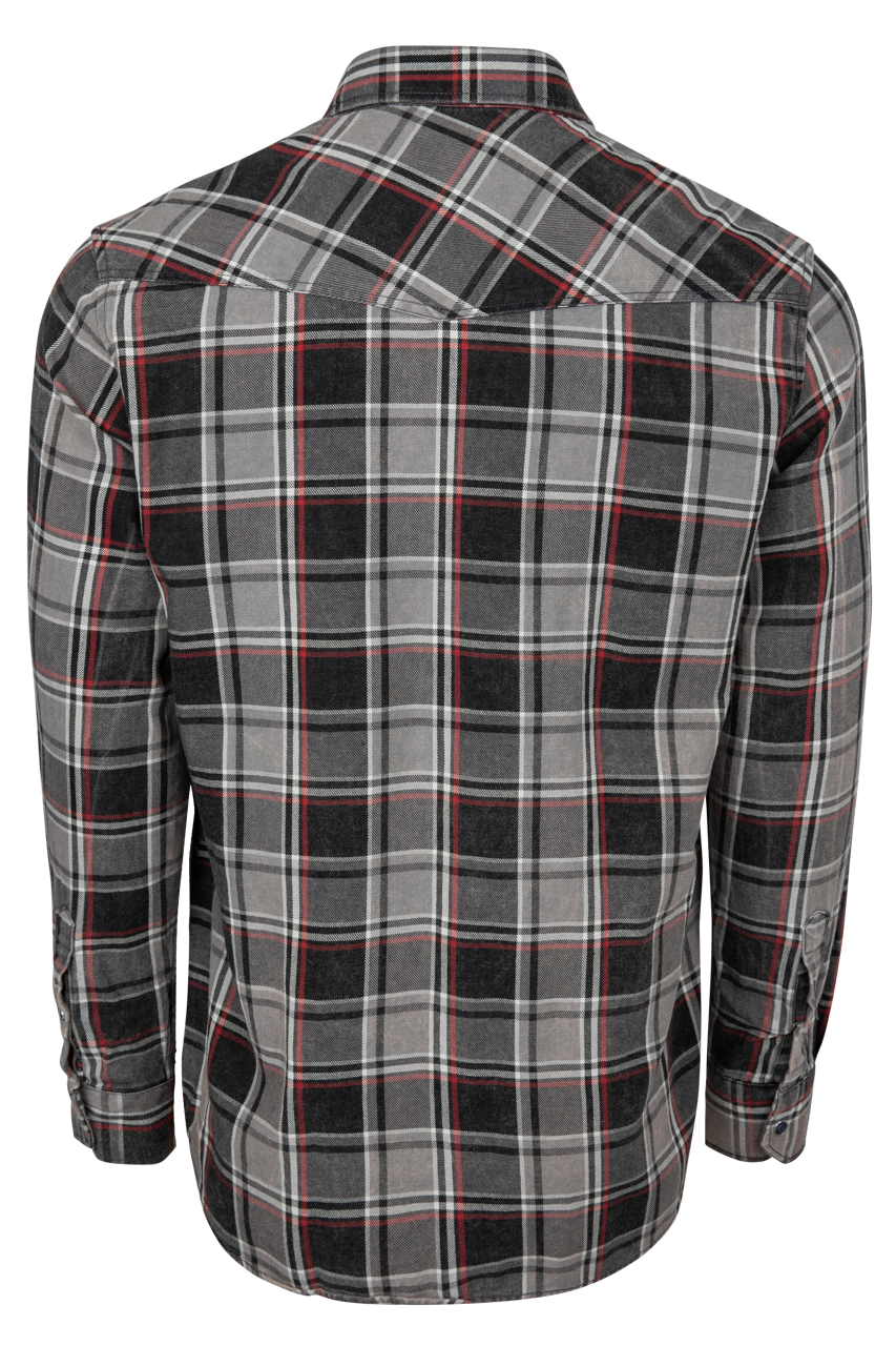 Pinto Ranch Plaid Western Snap Shirt - Black