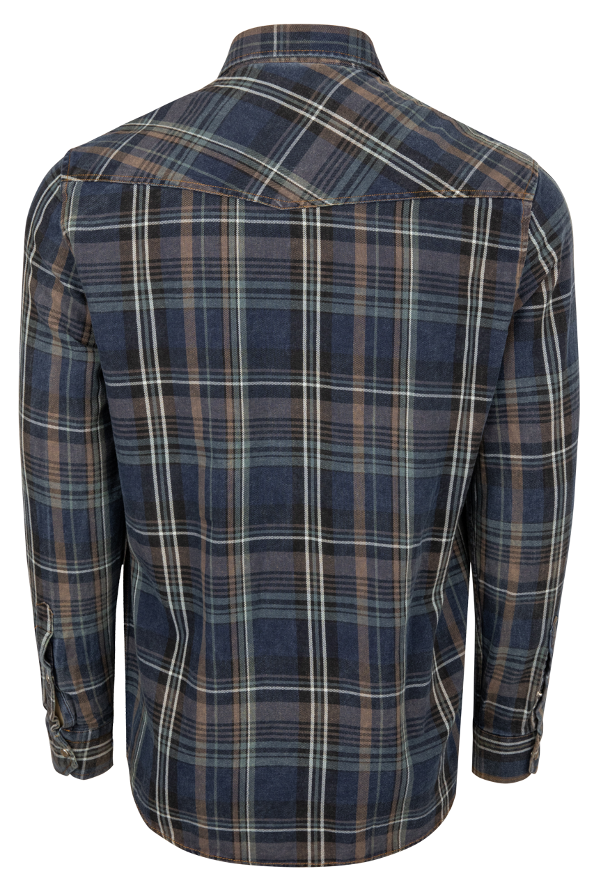 Pinto Ranch Plaid Western Snap Shirt - Royal